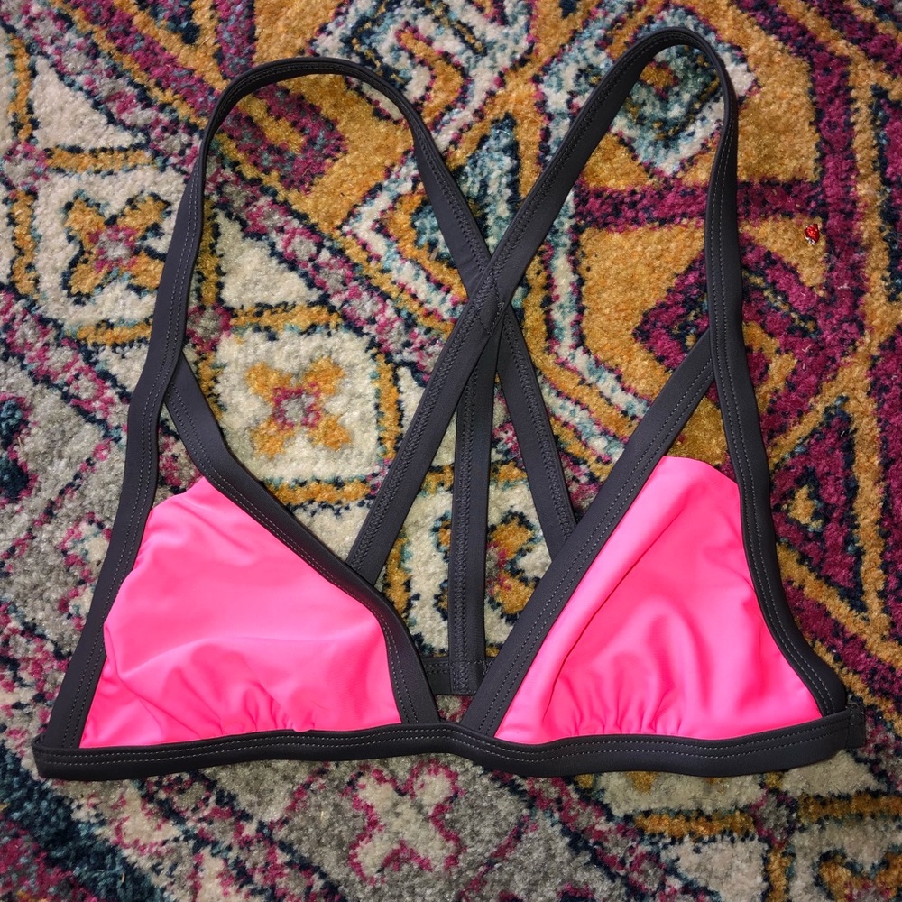Bright pink bikini top